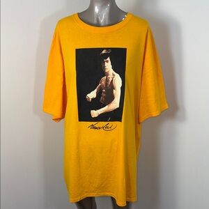 Bruce Lee Yellow Graphic Crewneck T-Shirt